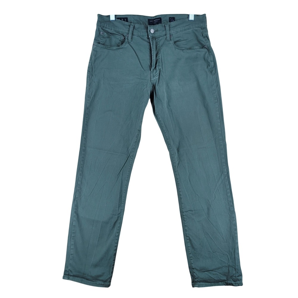 Lucky Brand 121 Slim Straight Pants Mens 32x29 Green Cotton Blend Casual Chino